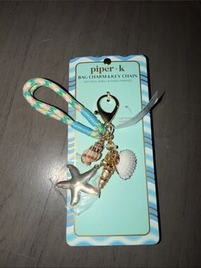 Braided Loop Shell & Starfish Bag Charm